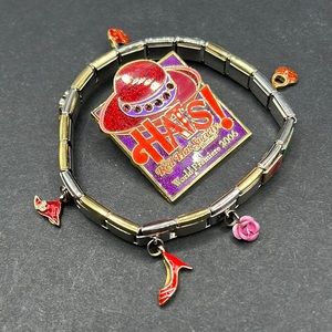 Fiozini Italian link charm bracelet, 2006 RHS lapel pin
